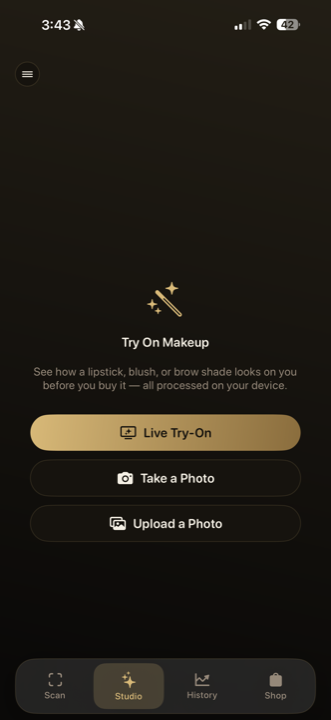 Studio try-on